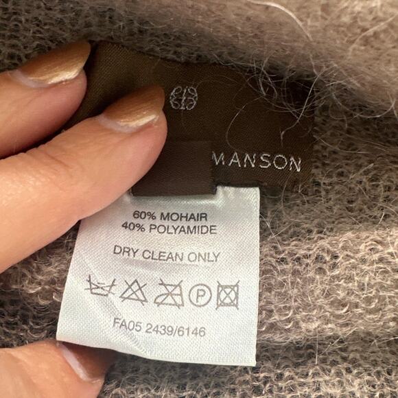 Fenn Wright Manson Brown Mohair Blend Open Front Waterfall Cardigan,Size 12, EUC - Picture 5 of 5